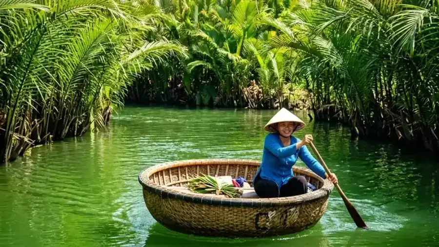 Cẩm Nang Đi Rừng Dừa Bảy Mẫu Hội An: Giá Vé Đi Thuyền Thúng, Câu Cua & Xe Đón Trả Tận Khách Sạn