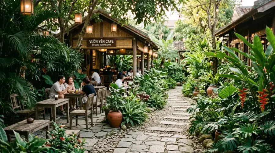 Top 5 Quán Cafe Sân Vườn Xanh Mát Nấp Hẻm Đà Nẵng: Hồ Cá Koi, Cây Xanh Rợp Bóng