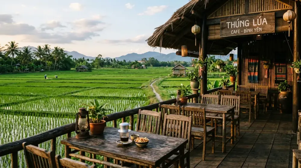 Top 5 Quán Cafe View Cánh Đồng Lúa Hội An Cực Chill: Hoàng Hôn Rực Rỡ, Cầu Gỗ Sống Ảo