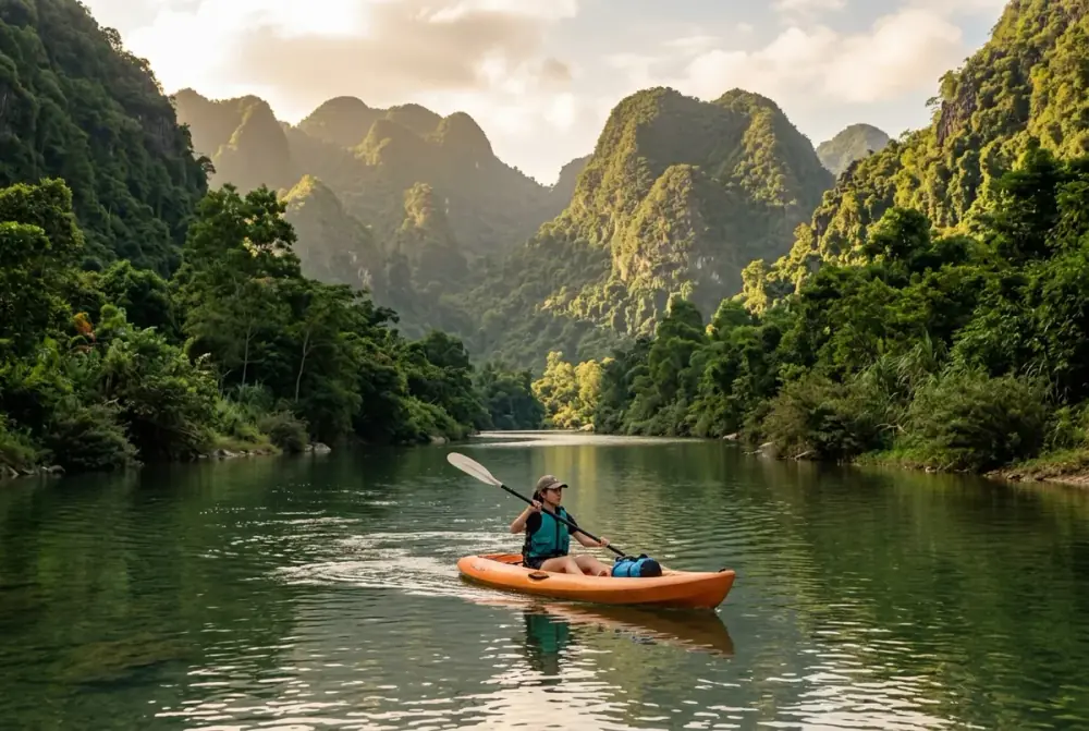 Khung cảnh hoàng hôn rực rỡ và thành phố Đà Nẵng lung linh ánh đèn nhìn từ trên đỉnh Sơn Trà