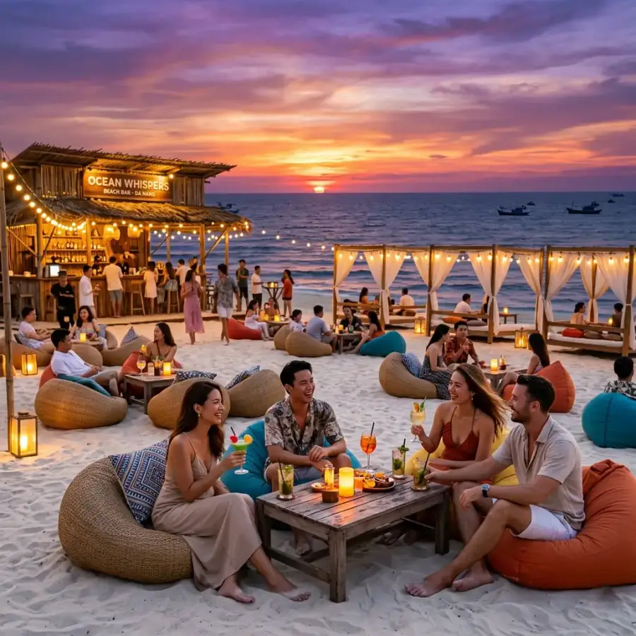 Những quả khinh khí cầu rực rỡ sắc màu bay lượn đón bình minh trên bầu trời biển Mỹ Khê Đà Nẵng
