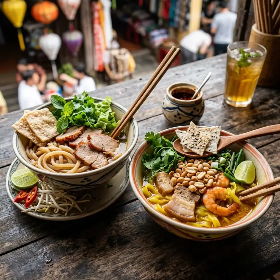 Bàn tiệc đặc sản Hội An phong phú với các món ngon truyền thống