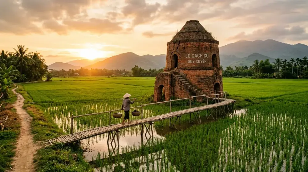 Cẩm Nang Check-in Lò Gạch Cũ Duy Xuyên Quảng Nam: Nấc Thang Lên Thiên Đường Giữa Cánh Đồng Lúa Bạt Ngàn