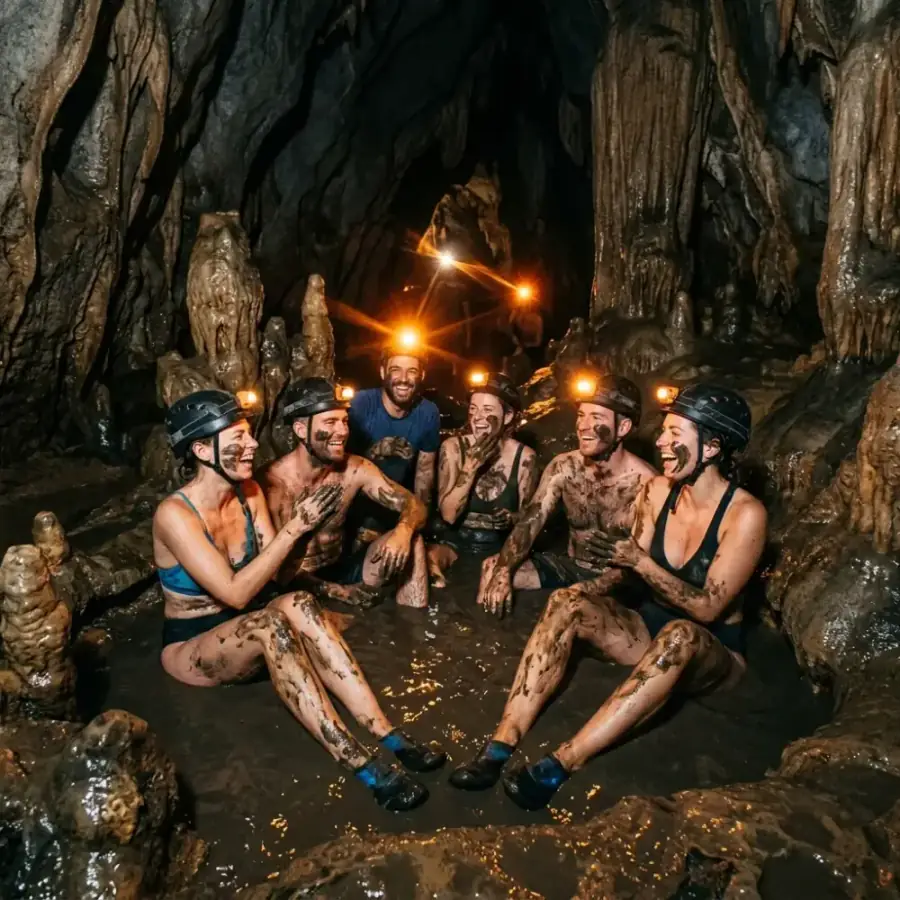 Du khách thích thú ngâm mình thư giãn trong hồ khoáng nóng tự nhiên tại Tây Viên