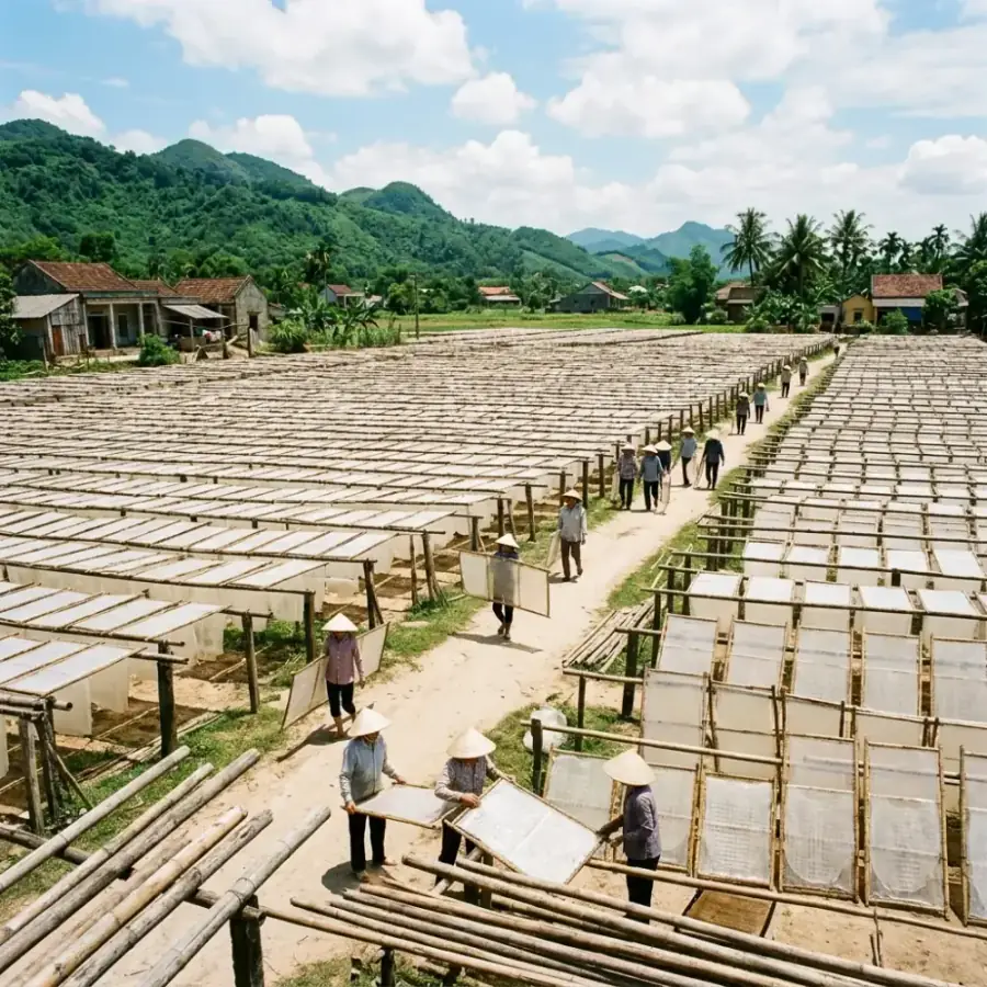 Làng Nghề Bánh Tráng Túy Loan Đà Nẵng Hơn 500 Năm: Nghệ Thuật Sấy Than Củi & Mì Quảng Chuẩn Vị Cổ Truyền