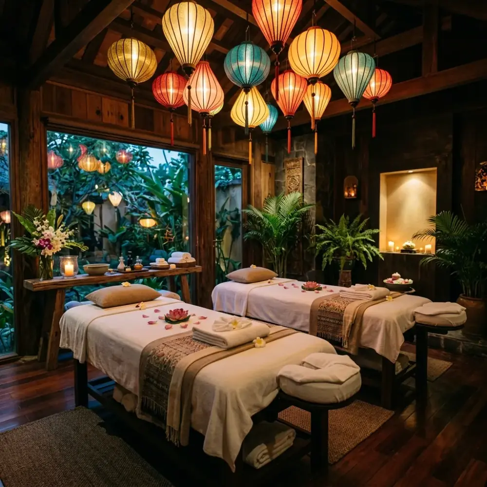 Không gian phòng xông hơi đá muối sang trọng ấm cúng phục vụ du khách tại Đà Nẵng